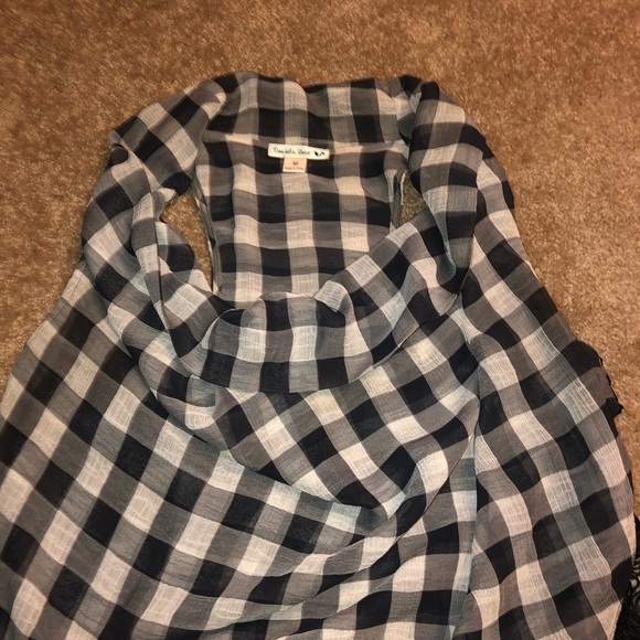 Cowl Neck Plaid Wrap Top - Picture 3 of 3